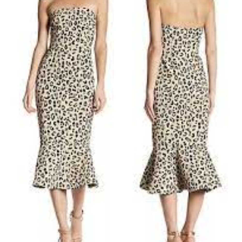 Cinq À Sept Luna Leopard print Strapless US 2